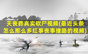 天丧葬真实砍尸视频(最近头条怎么那么多红事丧事撞路的视频)