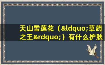 天山雪莲花（“草药之王”）有什么护肤影响？