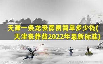 天津一条龙丧葬费简单多少钱(天津丧葬费2022年最新标准)