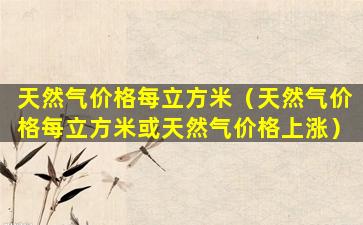 天然气价格每立方米（天然气价格每立方米或天然气价格上涨）