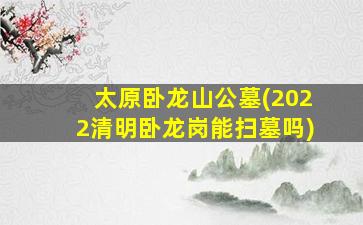 太原卧龙山公墓(2022清明卧龙岗能扫墓吗)