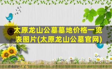 太原龙山公墓墓地价格一览表图片(太原龙山公墓官网)
