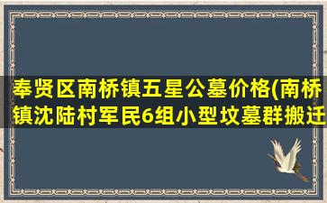 奉贤区南桥镇五星公墓价格(南桥镇沈陆村军民6组小型坟墓群搬迁了)