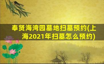 奉贤海湾园墓地扫墓预约(上海2021年扫墓怎么预约)