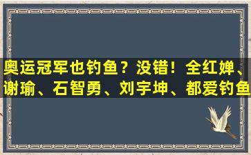 奥运冠军也钓鱼？没错！全红婵、谢瑜、石智勇、刘宇坤、都爱钓鱼
