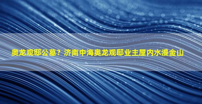 奥龙观邸公墓？济南中海奥龙观邸业主屋内水漫金山