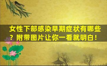 女性下部感染早期症状有哪些？附带图片让你一看就明白！