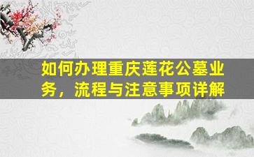 如何办理重庆莲花公墓业务，流程与注意事项详解
