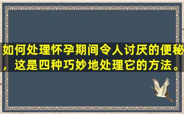 如何处理怀孕期间令人讨厌的便秘，这是四种巧妙地处理它的方法。简单而实用