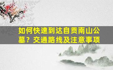 如何快速到达自贡南山公墓？交通路线及注意事项
