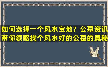 如何选择一个风水宝地？公墓资讯带你领略找个风水好的公墓的奥秘