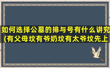 如何选择公墓的排与号有什么讲究(有父母坟有爷奶坟有太爷坟先上哪个有讲究吗)