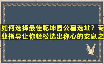 如何选择最佳乾坤园公墓选址？专业指导让你轻松选出称心的安息之地