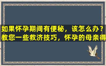 如果怀孕期间有便秘，该怎么办？教您一些救济技巧，怀孕的母亲得到了