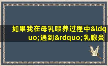 如果我在母乳喂养过程中“遇到”乳腺炎，该怎么办？