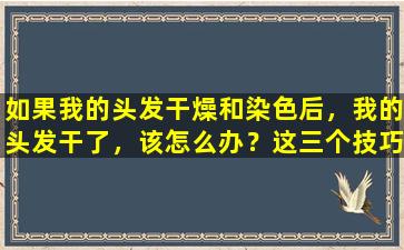 如果我的头发干燥和染色后，我的头发干了，该怎么办？这三个技巧使您的头发更具质感
