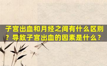 子宫出血和月经之间有什么区别？导致子宫出血的因素是什么？