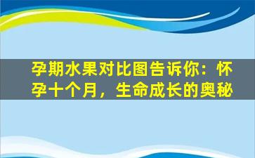 孕期水果对比图告诉你：怀孕十个月，生命成长的奥秘