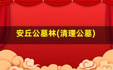 安丘公墓林(清理公墓)