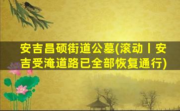 安吉昌硕街道公墓(滚动丨安吉受淹道路已全部恢复通行)