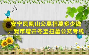 安宁凤凰山公墓扫墓多少钱，我市增开冬至扫墓公交专线
