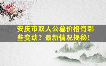 安庆市双人公墓价格有哪些变动？最新情况揭秘！