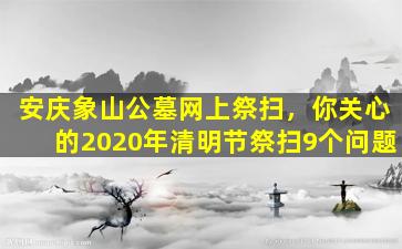 安庆象山公墓网上祭扫，你关心的2020年清明节祭扫9个问题
