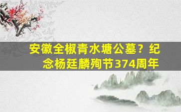 安徽全椒青水塘公墓？纪念杨廷麟殉节374周年