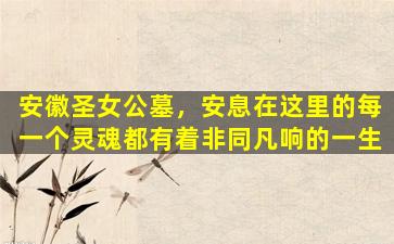 安徽圣女公墓，安息在这里的每一个灵魂都有着非同凡响的一生