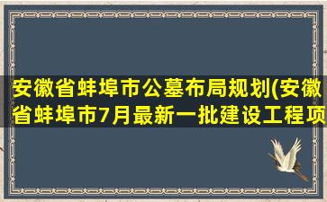 安徽省蚌埠市公墓布局规划(安徽省蚌埠市7月最新一批建设工程项目)