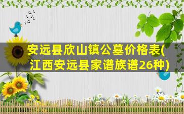 安远县欣山镇公墓价格表(江西安远县家谱族谱26种)