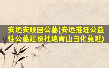 安远安顺园公墓(安远推进公益性公墓建设杜绝青山白化蔓延)