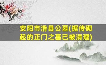 安阳市滑县公墓(据传砌起的正门之墓已被清理)