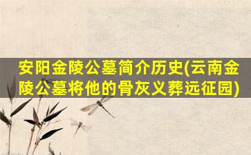 安阳金陵公墓简介历史(云南金陵公墓将他的骨灰义葬远征园)