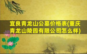 宜良青龙山公墓价格表(重庆青龙山陵园有限公司怎么样)