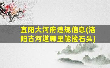 宜阳大河府违规信息(洛阳古河道哪里能捡石头)