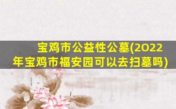 宝鸡市公益性公墓(2O22年宝鸡市福安园可以去扫墓吗)