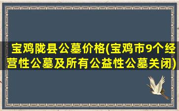 宝鸡陇县公墓价格(宝鸡市9个经营性公墓及所有公益性公墓关闭)