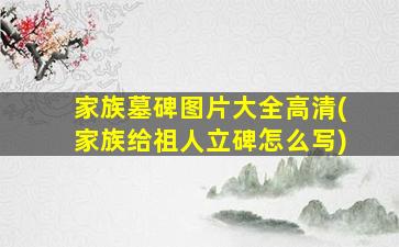 家族墓碑图片大全高清(家族给祖人立碑怎么写)