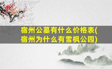 宿州公墓有什么价格表(宿州为什么有雪枫公园)