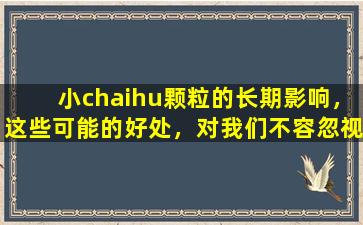 小chaihu颗粒的长期影响，这些可能的好处，对我们不容忽视
