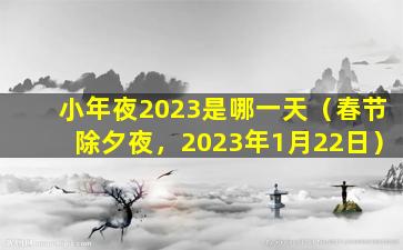 小年夜2023是哪一天（春节除夕夜，2023年1月22日）