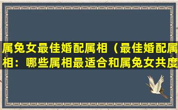 属兔女最佳婚配属相（最佳婚配属相：哪些属相最适合和属兔女共度一生？）