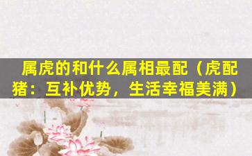 属虎的和什么属相最配（虎配猪：互补优势，生活幸福美满）