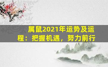 属鼠2021年运势及运程：把握机遇，努力前行