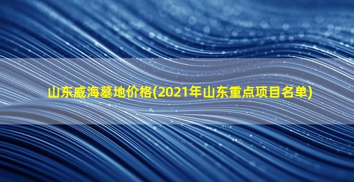 山东威海墓地价格(2021年山东重点项目名单)