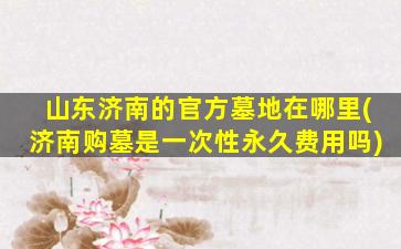 山东济南的官方墓地在哪里(济南购墓是一次性永久费用吗)