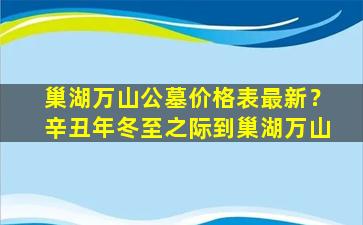 巢湖万山公墓价格表最新？辛丑年冬至之际到巢湖万山