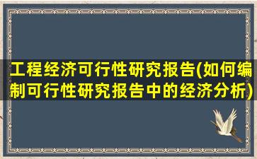 工程经济可行性研究报告(如何编制可行性研究报告中的经济分析)