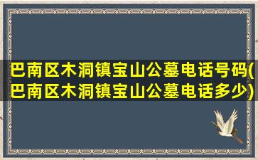 巴南区木洞镇宝山公墓电话号码(巴南区木洞镇宝山公墓电话多少)